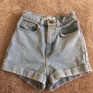 High waisted American Apparel cuffed shorts